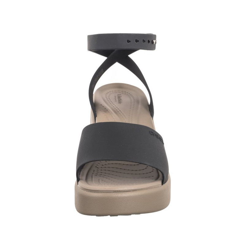 Crocs Brooklyn Ankle Strap Wedge Black/Mushroom 209406-07H (CR303-a) shoes