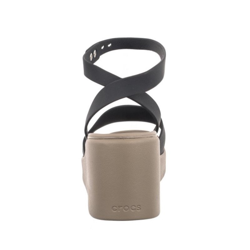 Crocs Brooklyn Ankle Strap Wedge Black/Mushroom 209406-07H (CR303-a) kurpes