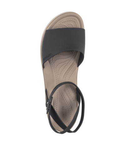 Crocs Brooklyn Ankle Strap Wedge Black/Mushroom 209406-07H (CR303-a) batai