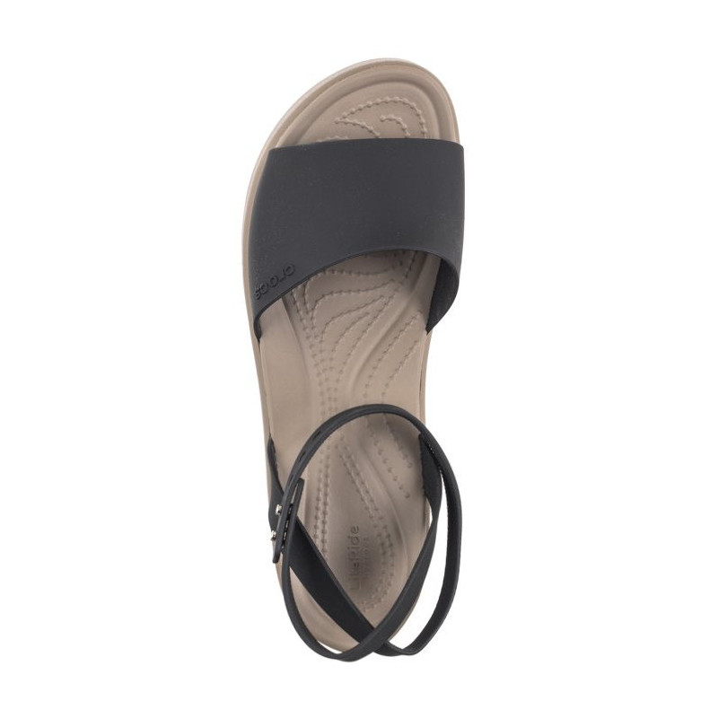 Crocs Brooklyn Ankle Strap Wedge Black/Mushroom 209406-07H (CR303-a) kurpes