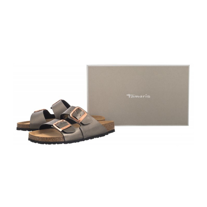 Tamaris Brązowe 1-27503-42 214 Anthracite (TM483-b) Sieviešu apavi/Flip Flops