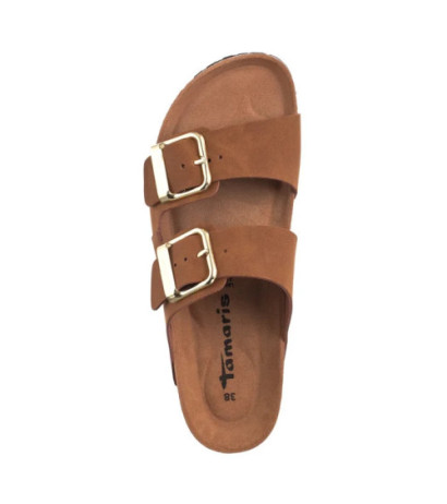 Tamaris Brązowe 1-27503-42 307 Cognac Nubuk (TM483-c) Sieviešu apavi/Flip Flops