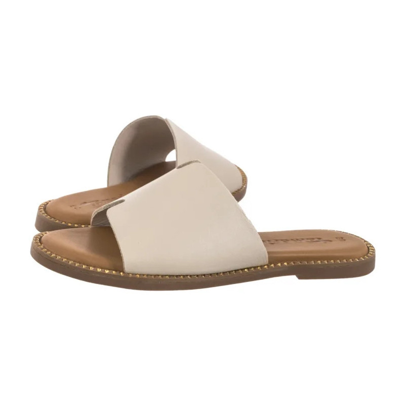 Tamaris Beżowe 1-27135-42 418 Ivory (TM484-c) Sieviešu apavi/Flip Flops