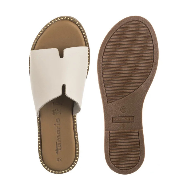 Tamaris Beżowe 1-27135-42 418 Ivory (TM484-c) Sieviešu apavi/Flip Flops