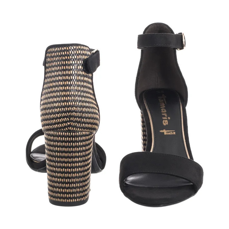 Tamaris Czarne 1-28356-42 0C8 Black Comb (TM482-c) kurpes