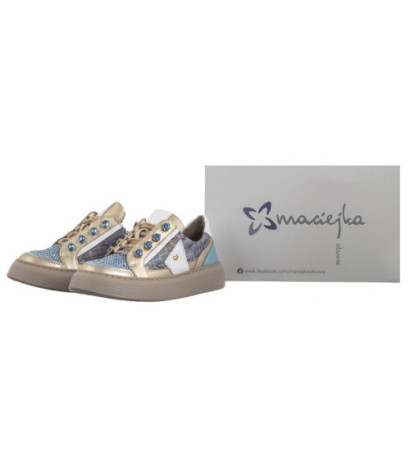 Maciejka Niebieskie/Beżowe 06466-06/00-7 (MA1195-a) kurpes