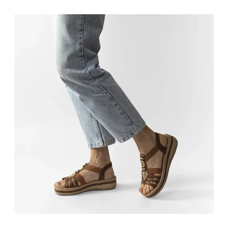 Rieker Brązowe V0921-24 Brown (RI175-a) batai