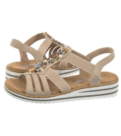 Rieker Beżowe V0649-62 Beige (RI177-a) kurpes