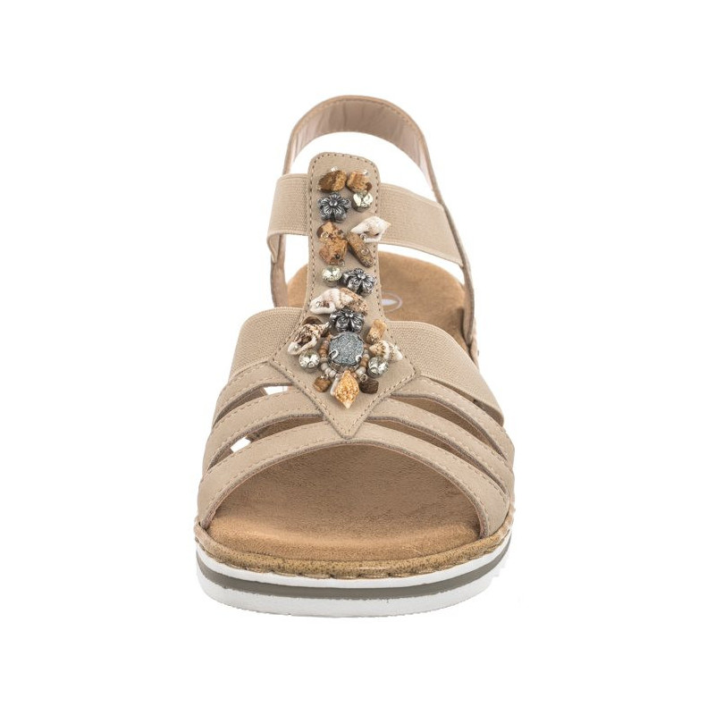 Rieker Beżowe V0649-62 Beige (RI177-a) kurpes