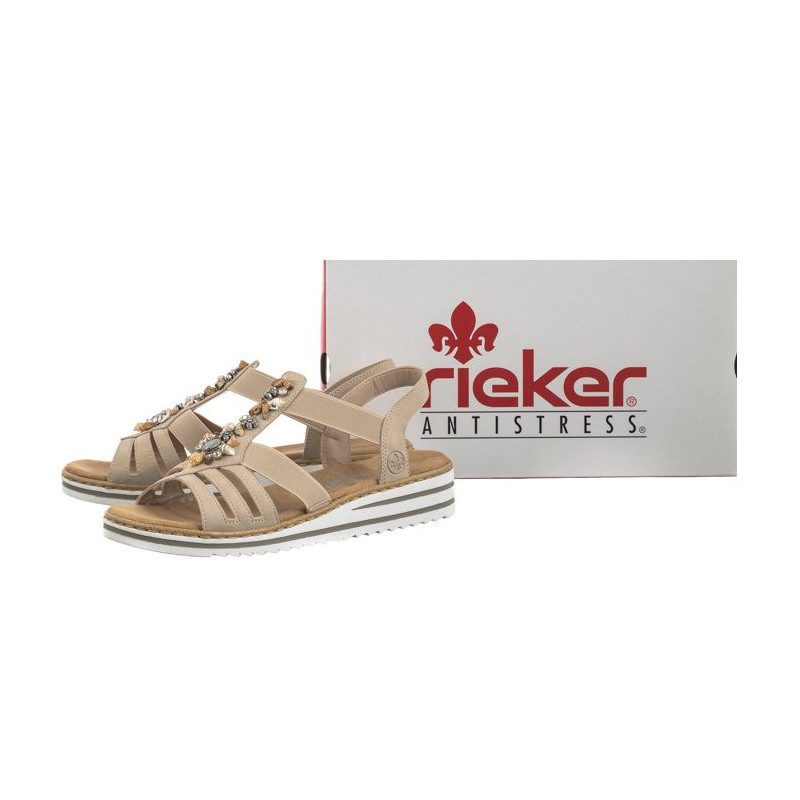 Rieker Beżowe V0649-62 Beige (RI177-a) kurpes