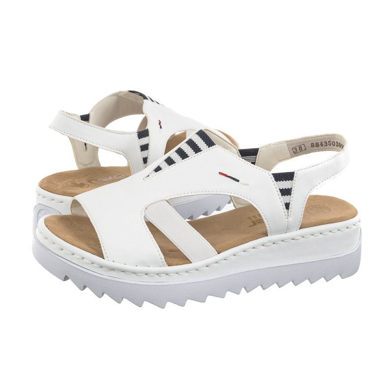 Rieker Białe V44Y5-80 White (RI179-a) sandales
