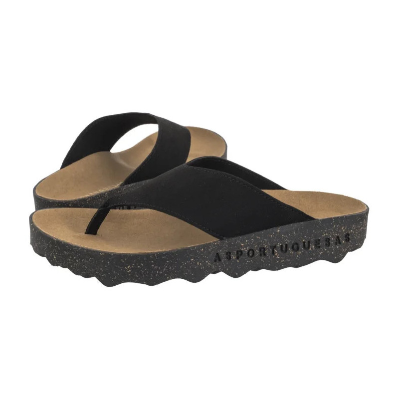 Asportuguesas Cami L Eco Sued Black P018223000 (AP11-b) flip flops