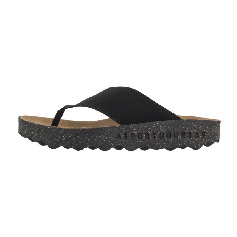 Asportuguesas Cami L Eco Sued Black P018223000 (AP11-b) flip flops