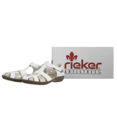 Rieker Białe 45869-81 White Combination (RI165-b) sandals