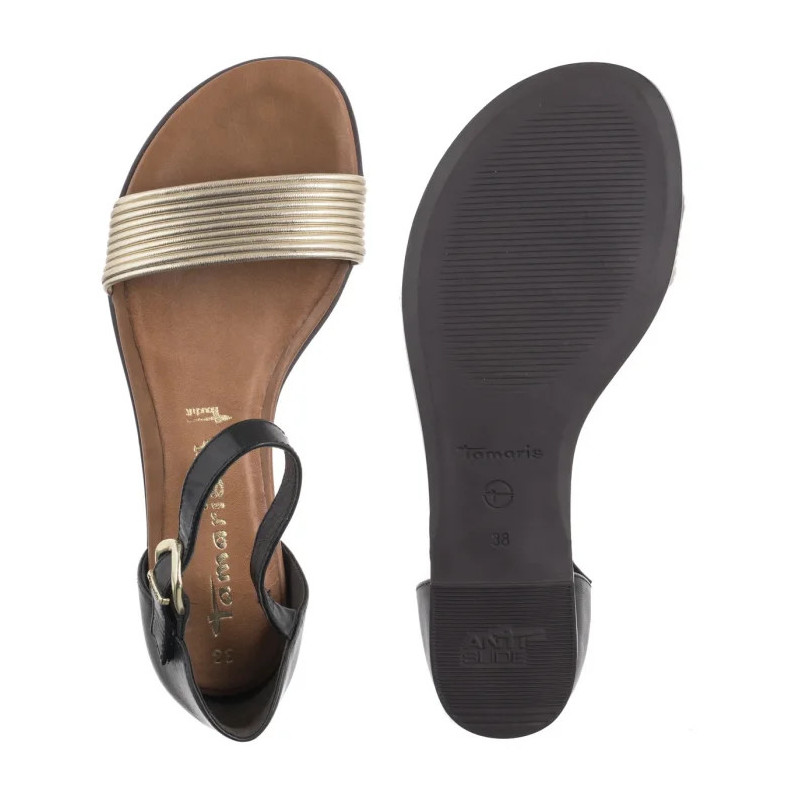 Tamaris Czarne/Złote 1-28110-42 098 Black Comb (TM488-b) sandales