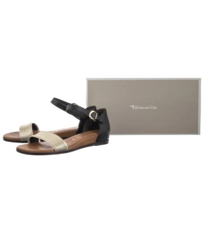 Tamaris Czarne/Złote 1-28110-42 098 Black Comb (TM488-b) sandals