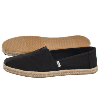 Toms Alpargata Rope Black Recycled Cotton Slubby Woven 10019670 (TS45-b) kurpes
