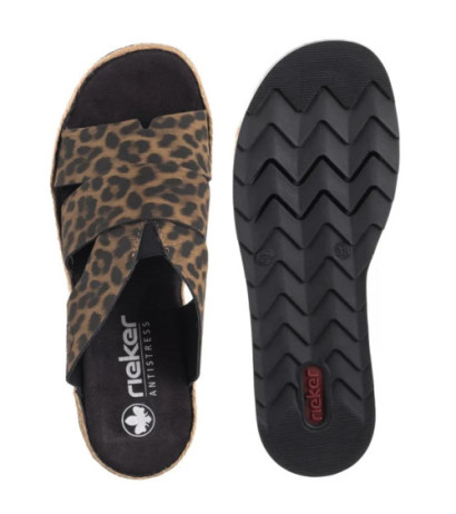 Rieker Brązowe Panterka V7989-90 Multi (RI164-d) kurpes