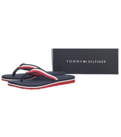 Tommy Hilfiger Corporate Beach Sandal Red White Blue FW0FW07986 0G0 (TH1097-a) apavi