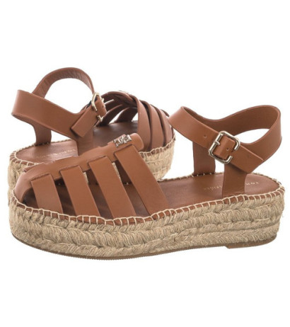 Tommy Hilfiger TH Authentic Leather Espadrille Cognac Brown FW0FW07743 GQS (TH1103-a) kurpes