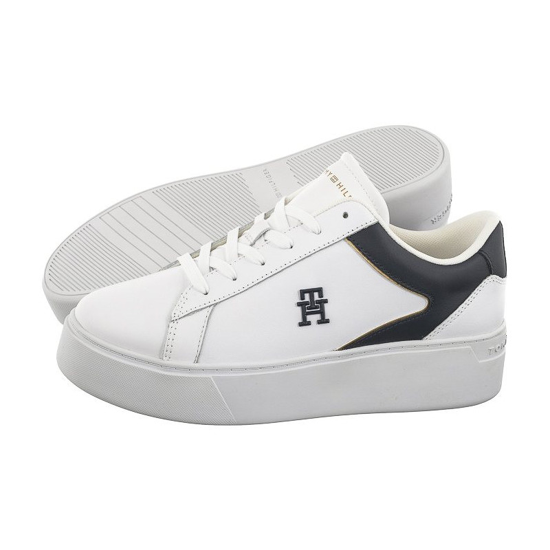Tommy Hilfiger TH Platform Court Sneaker White/Space Blue FW0FW07910 0K5 (TH1104-a) sporta apavi