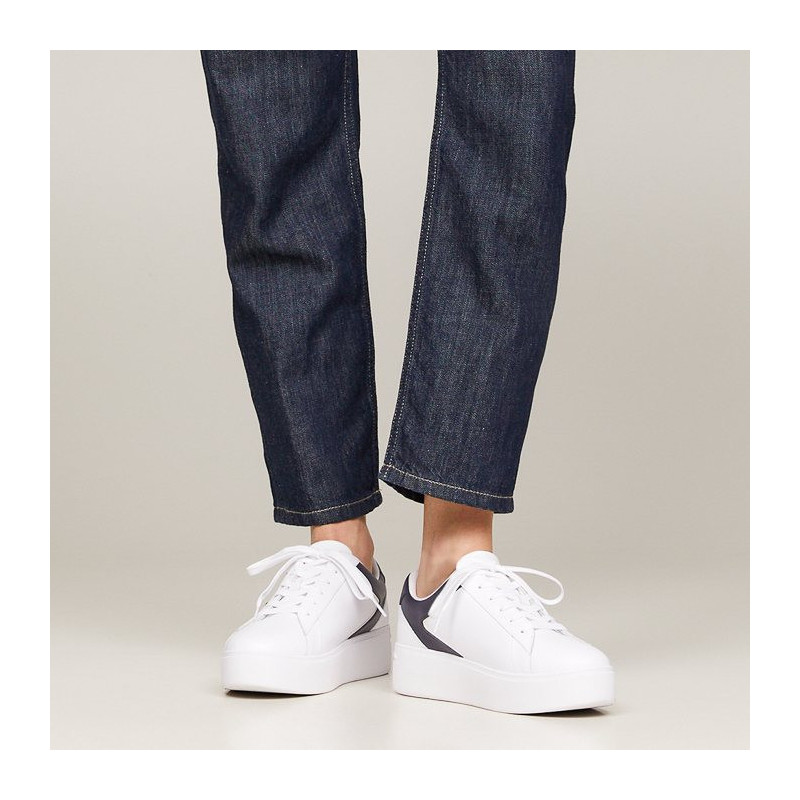 Tommy Hilfiger TH Platform Court Sneaker White/Space Blue FW0FW07910 0K5 (TH1104-a) sportiniai bateliai