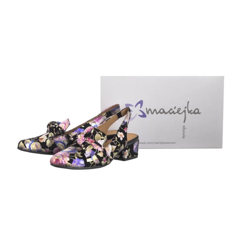 Maciejka Czarne w Kwiaty N6539-43/00-1 (MA1206-d) shoes