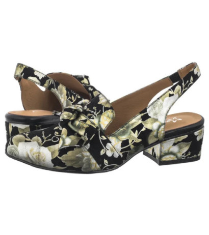 Maciejka Czarne w Kwiaty Złote N6539-44/00-1 (MA1206-e) shoes