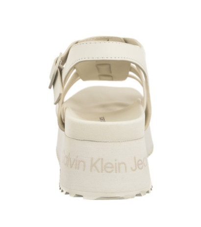 Calvin Klein Platform Buckle Rubber Mg Mtl Triple Creamy White YW0YW01513 YBI (CK509-a) shoes