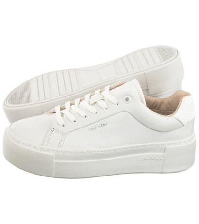 Calvin Klein Ff Cupsole LAce Up W/Ml Lth Triple White HW0HW02118 0K4 (CK510-a) shoes