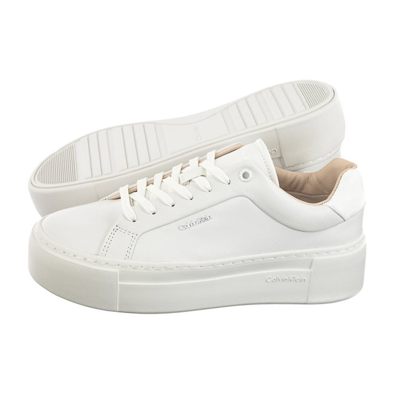 Calvin Klein Ff Cupsole LAce Up W/Ml Lth Triple White HW0HW02118 0K4 (CK510-a) kurpes
