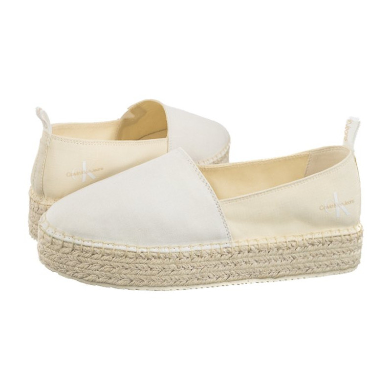 Calvin Klein Platform Espadrille Mix Ml Mtl Creamy White/White YW0YW001622 0F8 (CK513-b) apavi