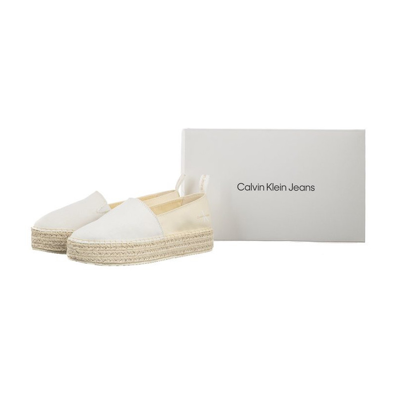 Calvin Klein Platform Espadrille Mix Ml Mtl Creamy White/White YW0YW001622 0F8 (CK513-b) apavi