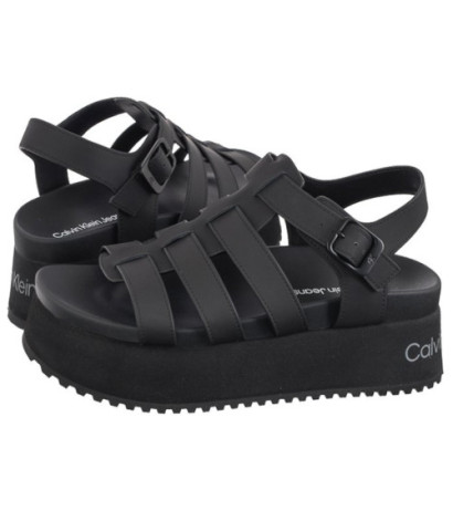 Calvin Klein Platform Buckle Rubber Mg Mtl Triple Black YW0YW01513 0GT (CK509-b) kurpes