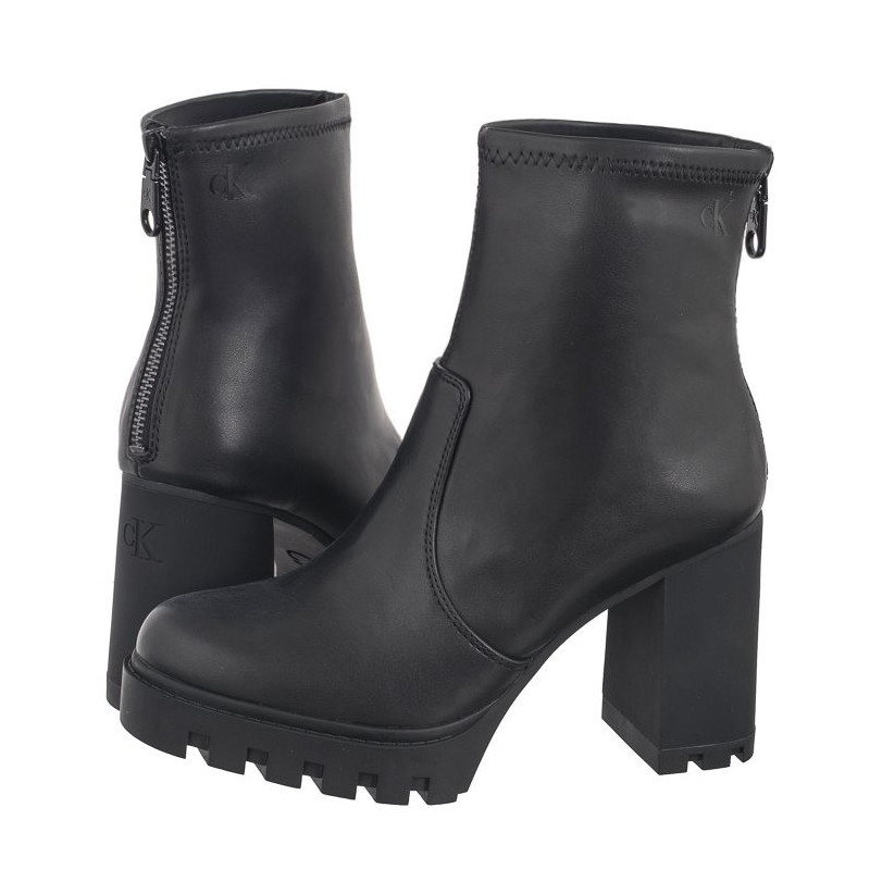 Calvin Klein Heel Platform Zip Boot Mg Nappa Triple Black YW0YW01546 0GJ (CK559-a) batai