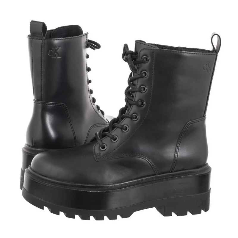 Calvin Klein Flatform High Lace Up Mg Dl Triple Black YW0YW01535 0GJ (CK568-a) batai