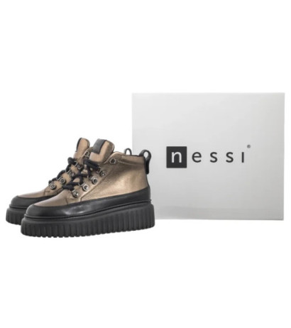 Nessi Czarne+Złoto 24666 (NE415-a) kurpes