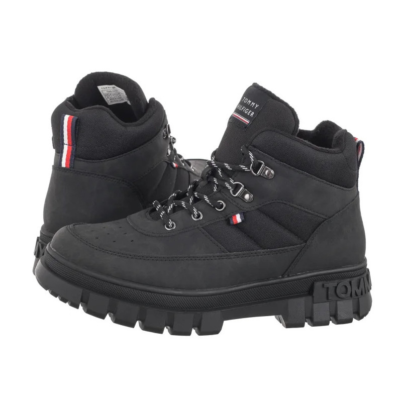 Tommy Hilfiger Lace-Up Bootie Black T3X5-33707-1492999 (TH1201-a) batai