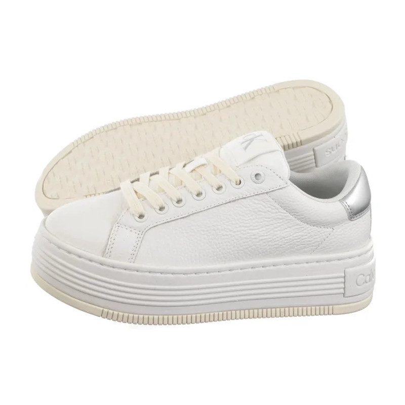 Calvin Klein Bold Flatf Low Mix Ohb Bright White/Creamy White/Silver YW0YW01632 0LC (CK602-a) kurpes