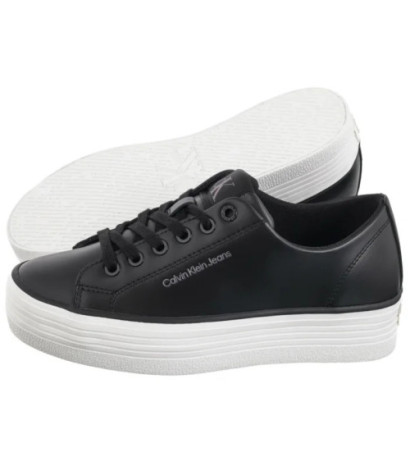 Calvin Klein Bold Vulc Flatf Low Lth In Black/Bright White YW0YW01633 0GM (CK604-b) kurpes
