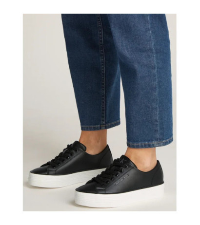 Calvin Klein Bold Vulc Flatf Low Lth In Black/Bright White YW0YW01633 0GM (CK604-b) kingad