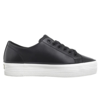 Calvin Klein Bold Vulc Flatf Low Lth In Black/Bright White YW0YW01633 0GM (CK604-b) bateliai