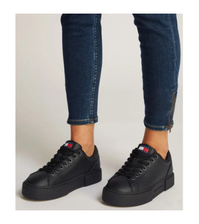 Tommy Hilfiger (New) Tjw Flatform Sneaker Black EN0EN02698 BDS (TH1228-a) kurpes