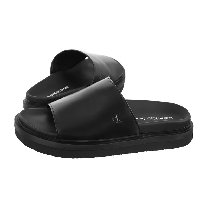 Calvin Klein Flat Molded Sandal Slide Triple Black YW0YW01710 0GJ (CK628-a) Sieviešu apavi/Flip Flops