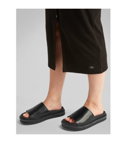 Calvin Klein Flat Molded Sandal Slide Triple Black YW0YW01710 0GJ (CK628-a) Women's Shoes/Flip Flops