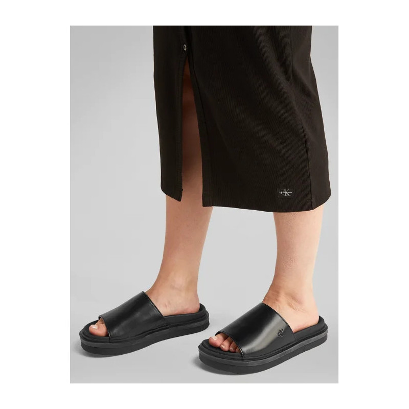 Calvin Klein Flat Molded Sandal Slide Triple Black YW0YW01710 0GJ (CK628-a) Sieviešu apavi/Flip Flops