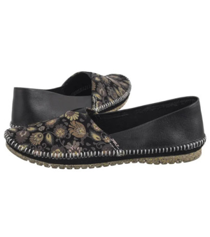 Maciejka Czarne + Kwiaty Brąz T1929-71/00-0 (MA1308-c) kurpes