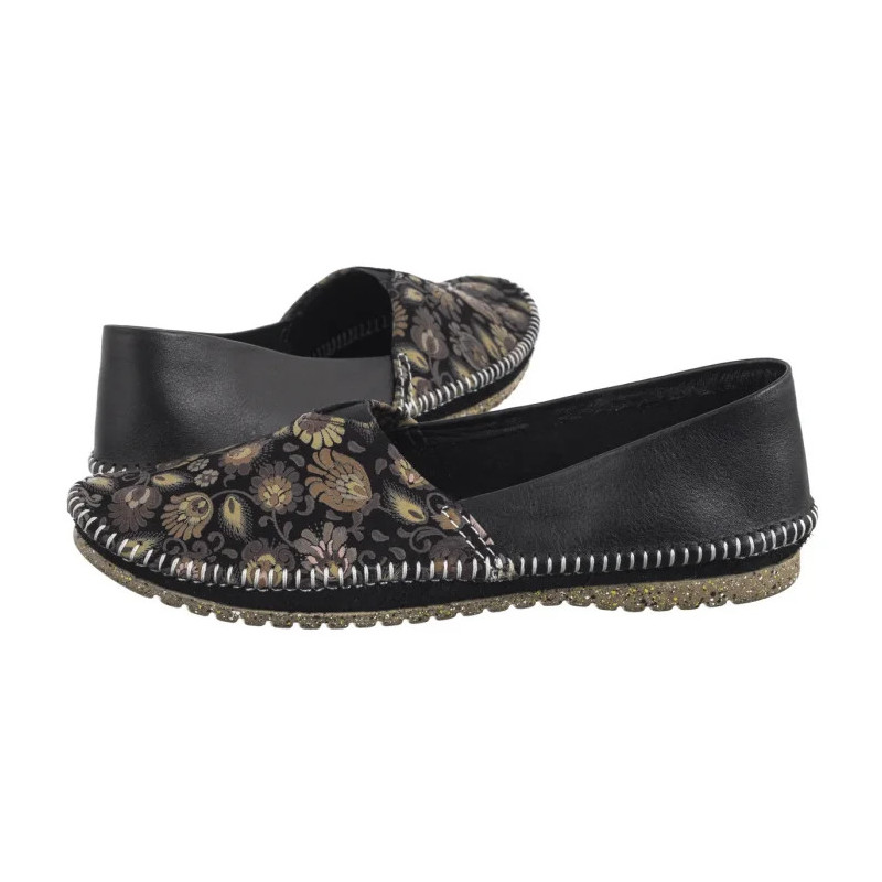 Maciejka Czarne + Kwiaty Brąz T1929-71/00-0 (MA1308-c) batai