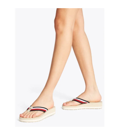 Tommy Hilfiger TH Corp Mid Wedge Beach Sandal Muslin FW0FW08517 ACJ (TH1295-b) bateliai