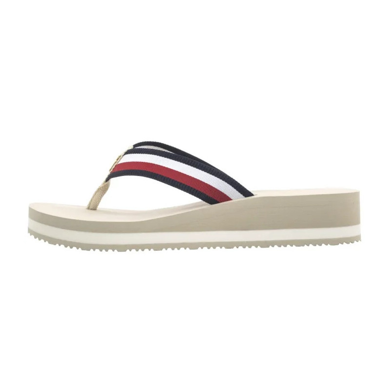 Tommy Hilfiger TH Corp Mid Wedge Beach Sandal Muslin FW0FW08517 ACJ (TH1295-b) bateliai